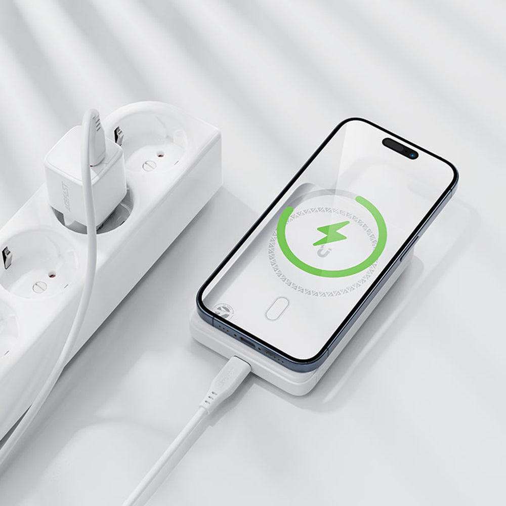 Zunanja baterija Acefast M26, 10000mAh, 20W, PD + FQI, 1 x QI - 1 x USB-C, Bela