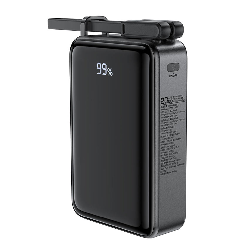 Zunanja baterija Acefast M4, 20000mAh, 67W, PD, 1 x USB-A - 2 x USB-C, črna