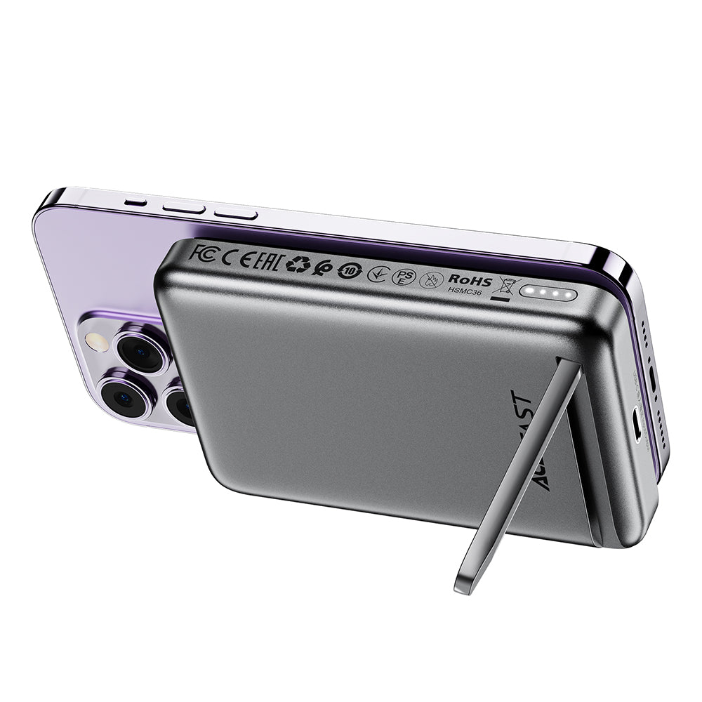 Zunanja baterija Acefast M6, 10000mAh, 20W, PD + FQI, 1 x QI - 1 x USB-C, črna