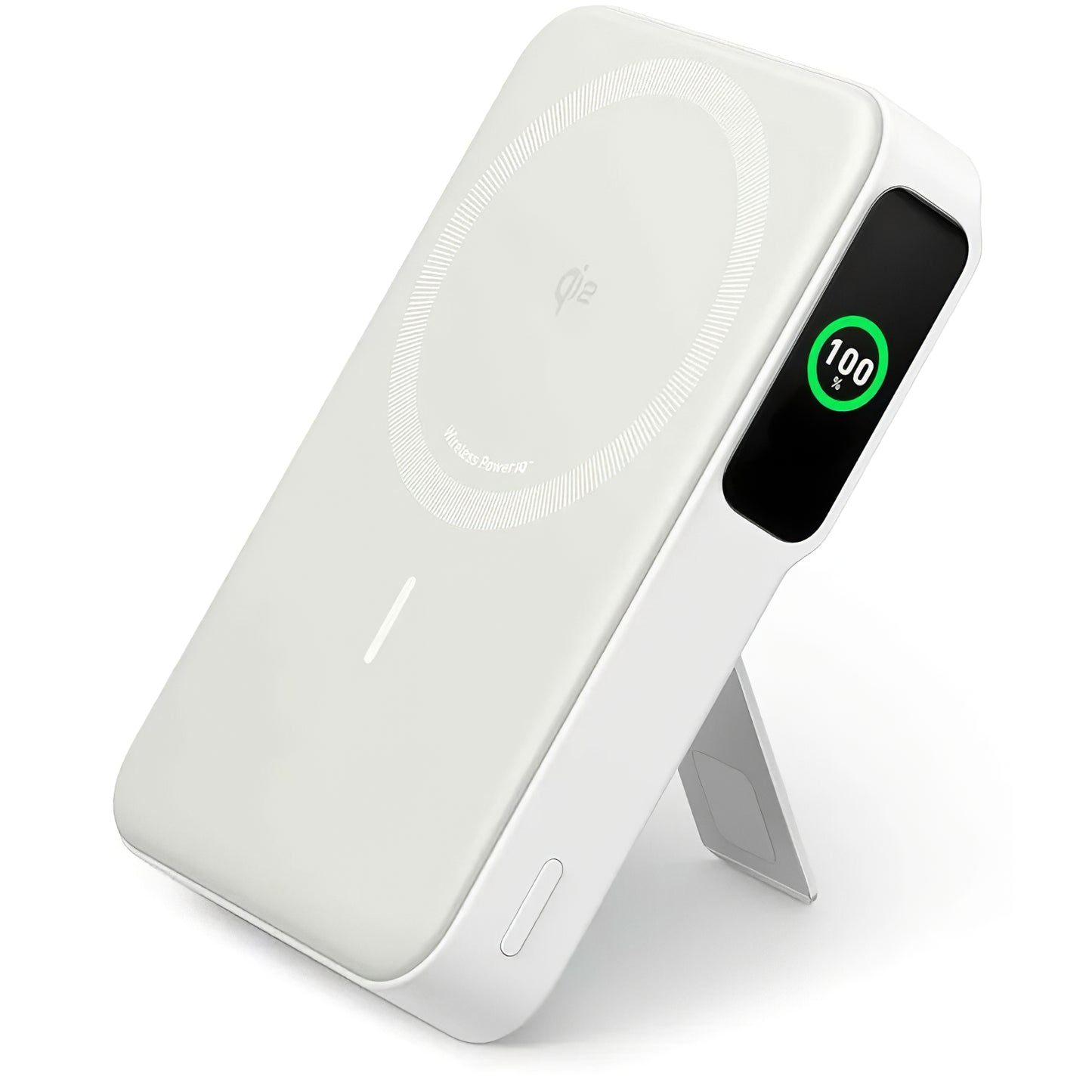 Anker MagGo brezžična zunanja baterija, 10000 mAh, 27 W, PD + FQI, 1 x QI - 1 x USB-C, bela A1654G21