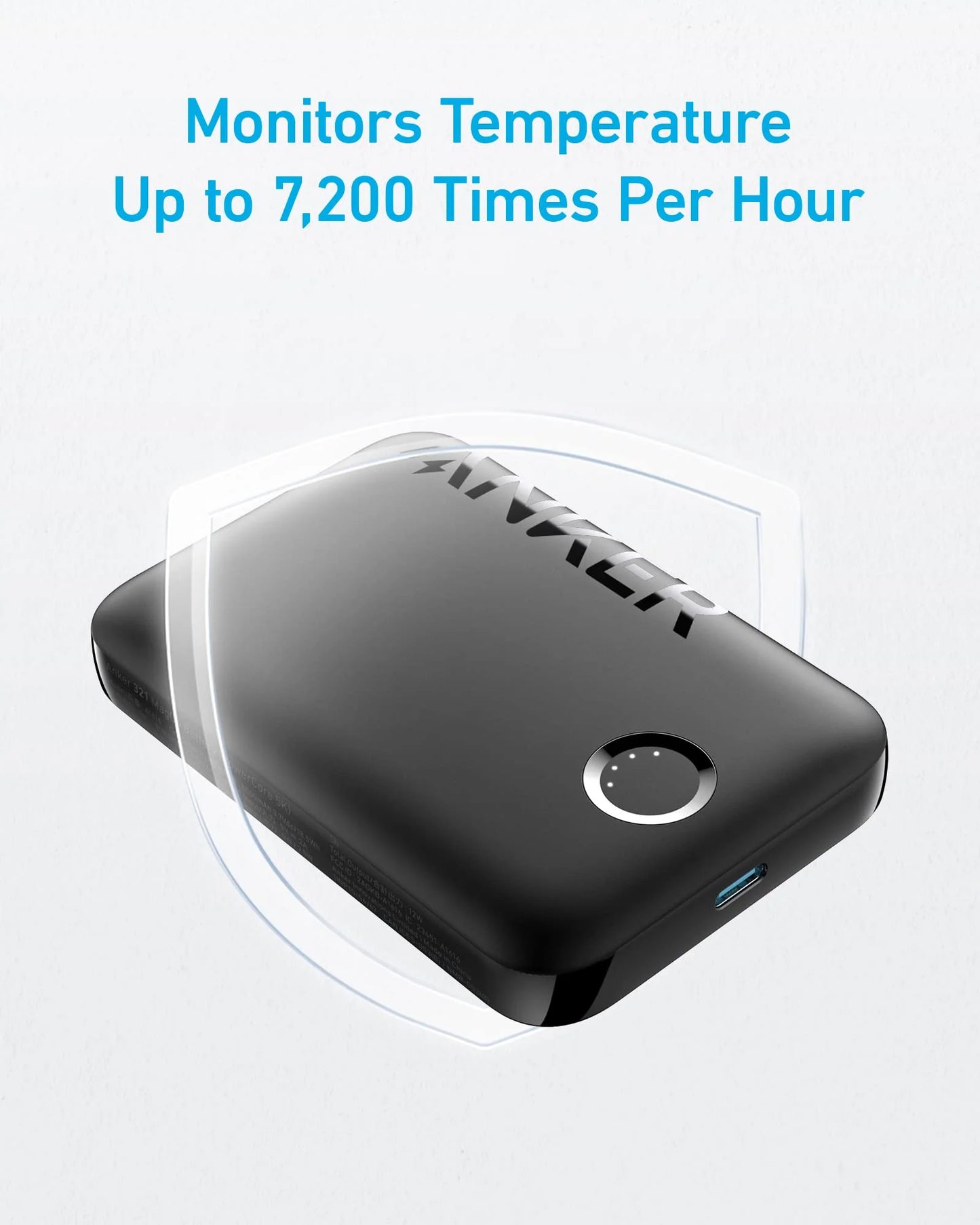Anker 321 MagGo brezžična zunanja baterija, 5000 mAh, 7,5 W, 1 x QI, črna A1616G11