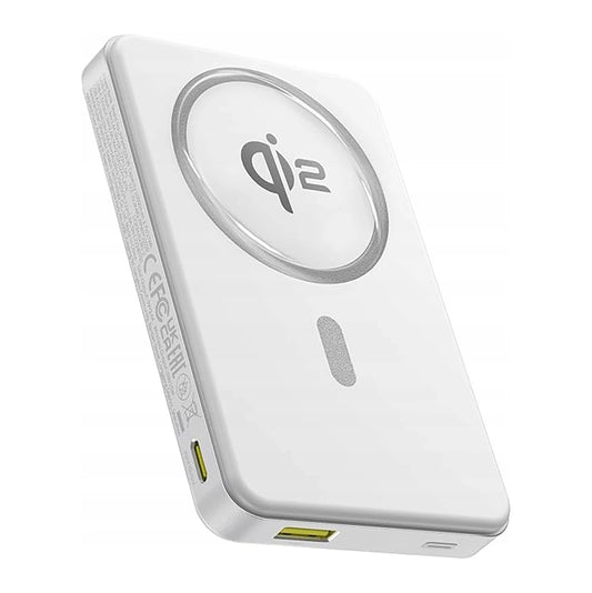Zunanja brezžična baterija Baseus Airpow2 Qi2, 10000mAh, 22.5W, QC + PD + FQI, 1 x QI - 1 x USB-A - 1 x USB-C, Bela P10080000213-00