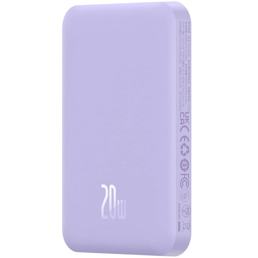 Zunanja baterija Baseus Magnetic Mini, 5000mAh, 20W, PD + FQI, 1 x QI - 1 x USB-C, Vijolična P10022107513