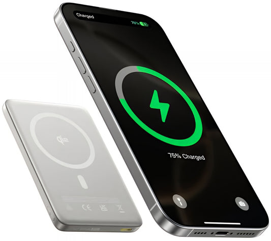 Zunanja brezžična baterija Baseus PicoGo AM41, 10000mAh, 27W, PD + FQI, 1 x QI - 1 x USB-C, Bež E0027203
