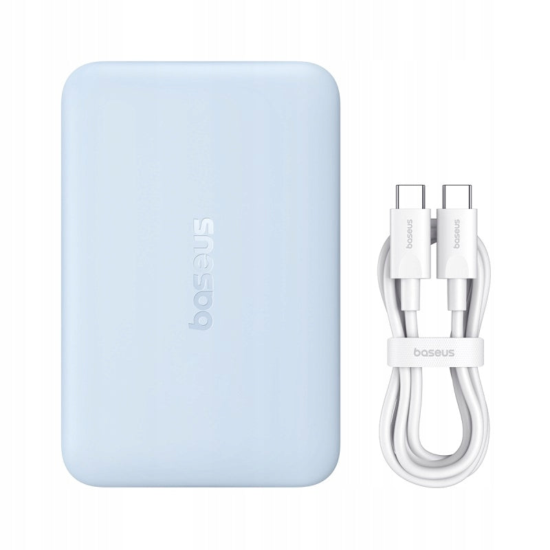 Brezžična zunanja baterija Baseus EnerFill FM11 Ultra-Mini, 10000mAh, 22,5W, PD + FQI, 1 x QI - 1 x USB-C, modra P1008210E313-00