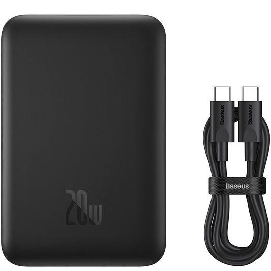 Zunanja baterija Wireless Baseus Magnetic Mini, 10000mAh, 20W, PD + FQI, 1 x QI - 1 x USB-C, črna PPCX070001
