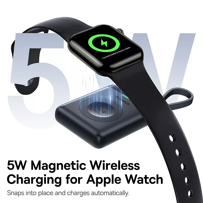 Brezžična zunanja baterija Baseus EnerFill FW11 za Apple Watch Series, 1640mAh, 5W, 1 x QI, črna E0205301