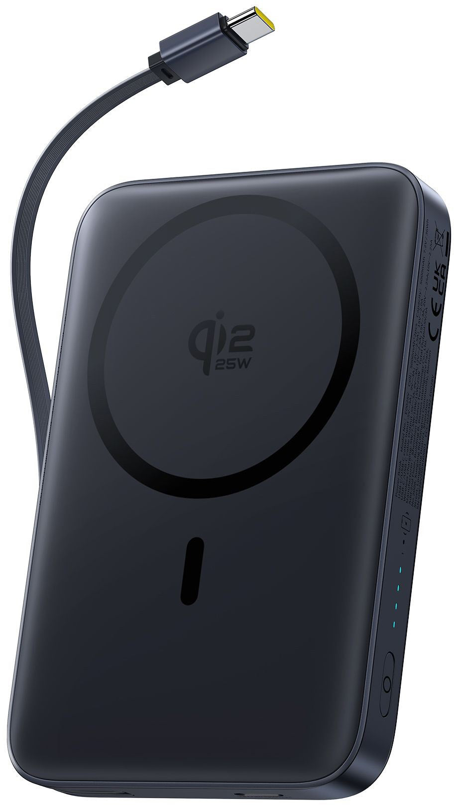Brezžična zunanja baterija Baseus PicoGo AM61, 10000mAh, 45W, PD + FQI, 1 x QI - 2 x USB-C, Črna E0028V00