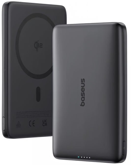 Zunanja brezžična baterija Baseus PicoGo AM41, 10000mAh, 27W, PD + FQI, 1 x QI - 1 x USB-C, Črna E0027201