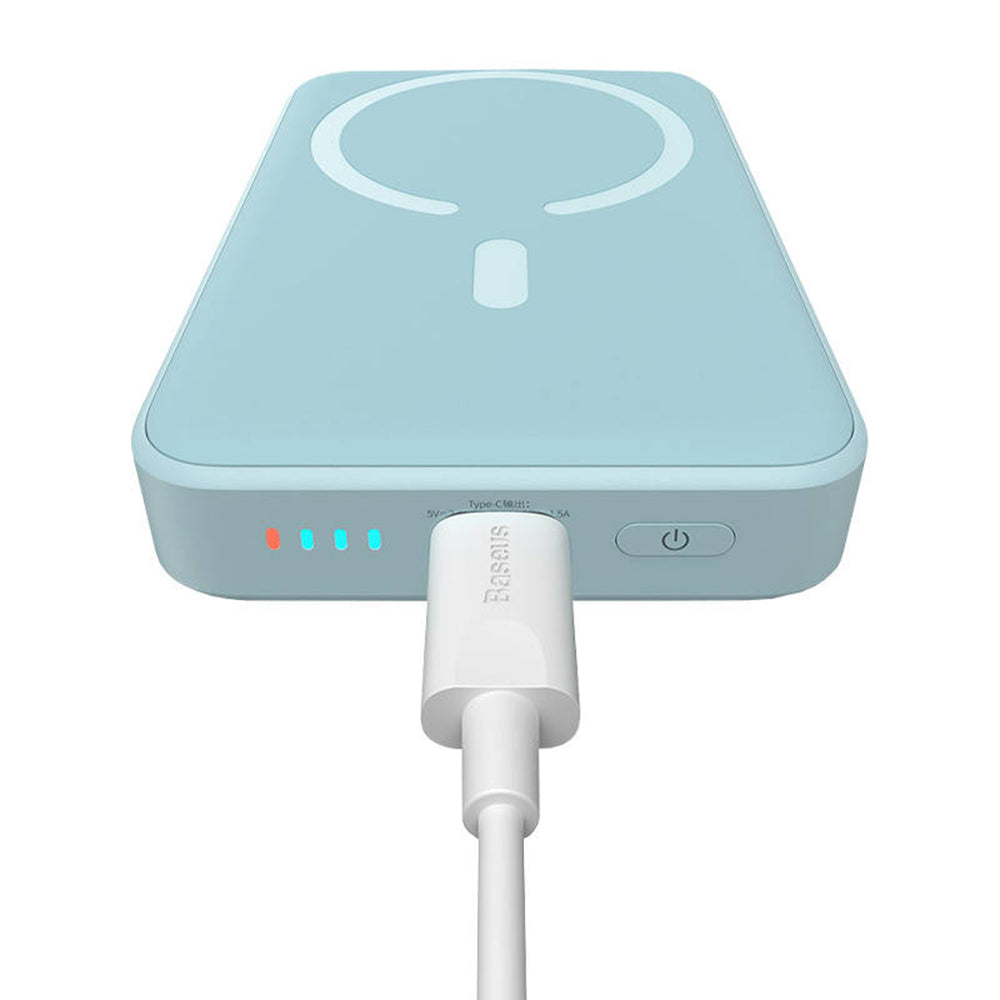 Zunanja baterija Wireless Baseus Magnetic Mini, 10000mAh, 20W, PD + FQI, 1 x QI - 1 x USB-C, Modra PPCX110103