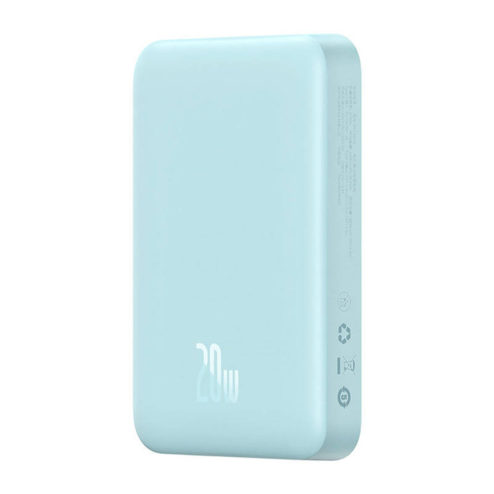 Zunanja baterija Wireless Baseus Magnetic Mini, 10000mAh, 20W, PD + FQI, 1 x QI - 1 x USB-C, Modra PPCX110103