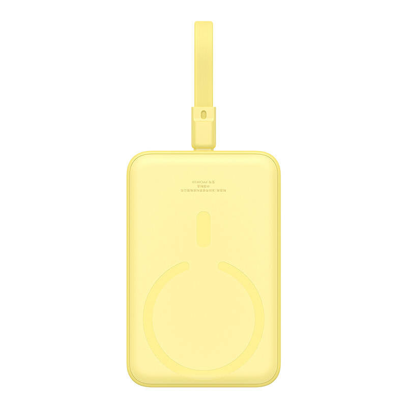 Zunanja baterija Wireless Baseus Magnetic Mini, 10000mAh, 20W, PD + FQI, 1 x Lightning - 1 x QI - 1 x USB-C, Rumena P10022109Y23-00
