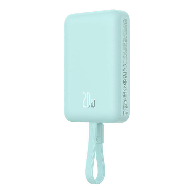 Zunanja baterija Wireless Baseus Magnetic Mini, 10000mAh, 20W, PD + FQI, 1 x Lightning - 1 x QI - 1 x USB-C, zelena P10022109333-00