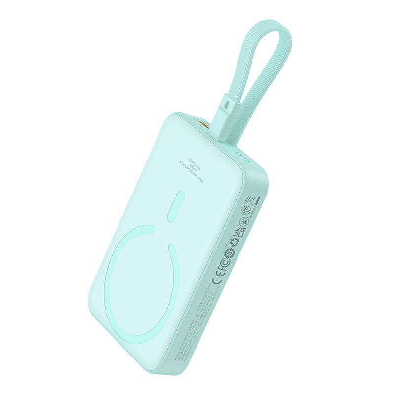 Zunanja baterija Wireless Baseus Magnetic Mini, 10000mAh, 20W, PD + FQI, 1 x Lightning - 1 x QI - 1 x USB-C, zelena P10022109333-00
