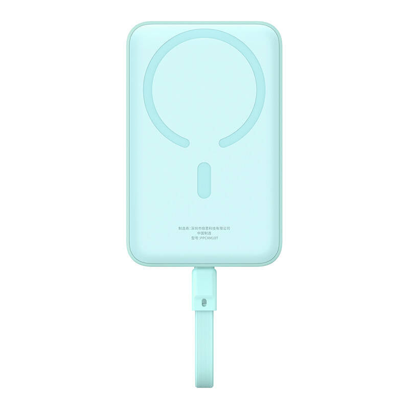 Zunanja baterija Wireless Baseus Magnetic Mini, 10000mAh, 30W, PD + FQI, 1 x Lightning - 1 x QI - 1 x USB-C, Modra P1002210B333-00