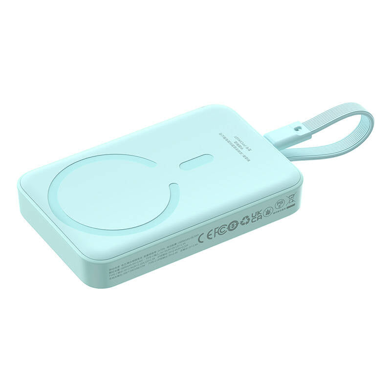 Zunanja baterija Wireless Baseus Magnetic Mini, 10000mAh, 30W, PD + FQI, 1 x Lightning - 1 x QI - 1 x USB-C, Modra P1002210B333-00