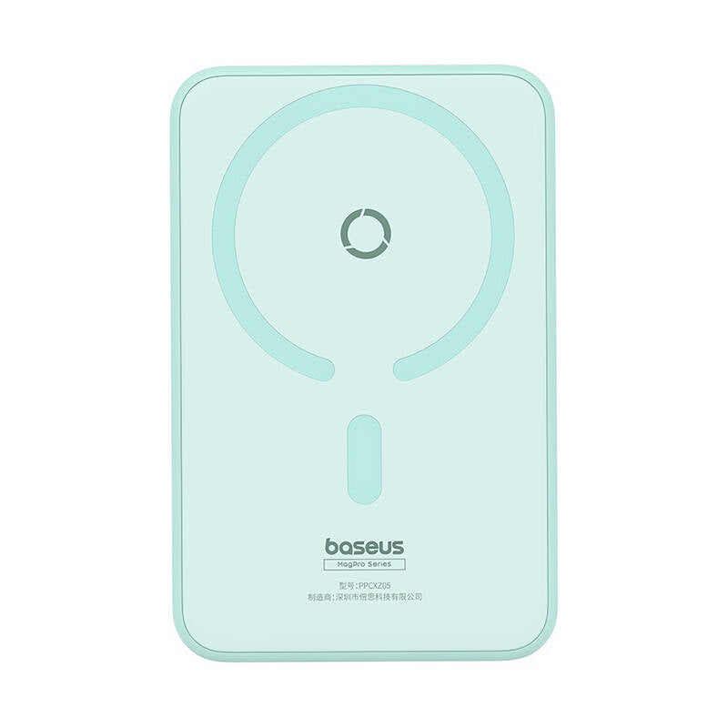 Baseus MagPro PPCXZ05 Wireless External Battery, 5000mAh, 20W, PD + FQI, 1 x QI - 1 x USB-C, Green P10064101333-00