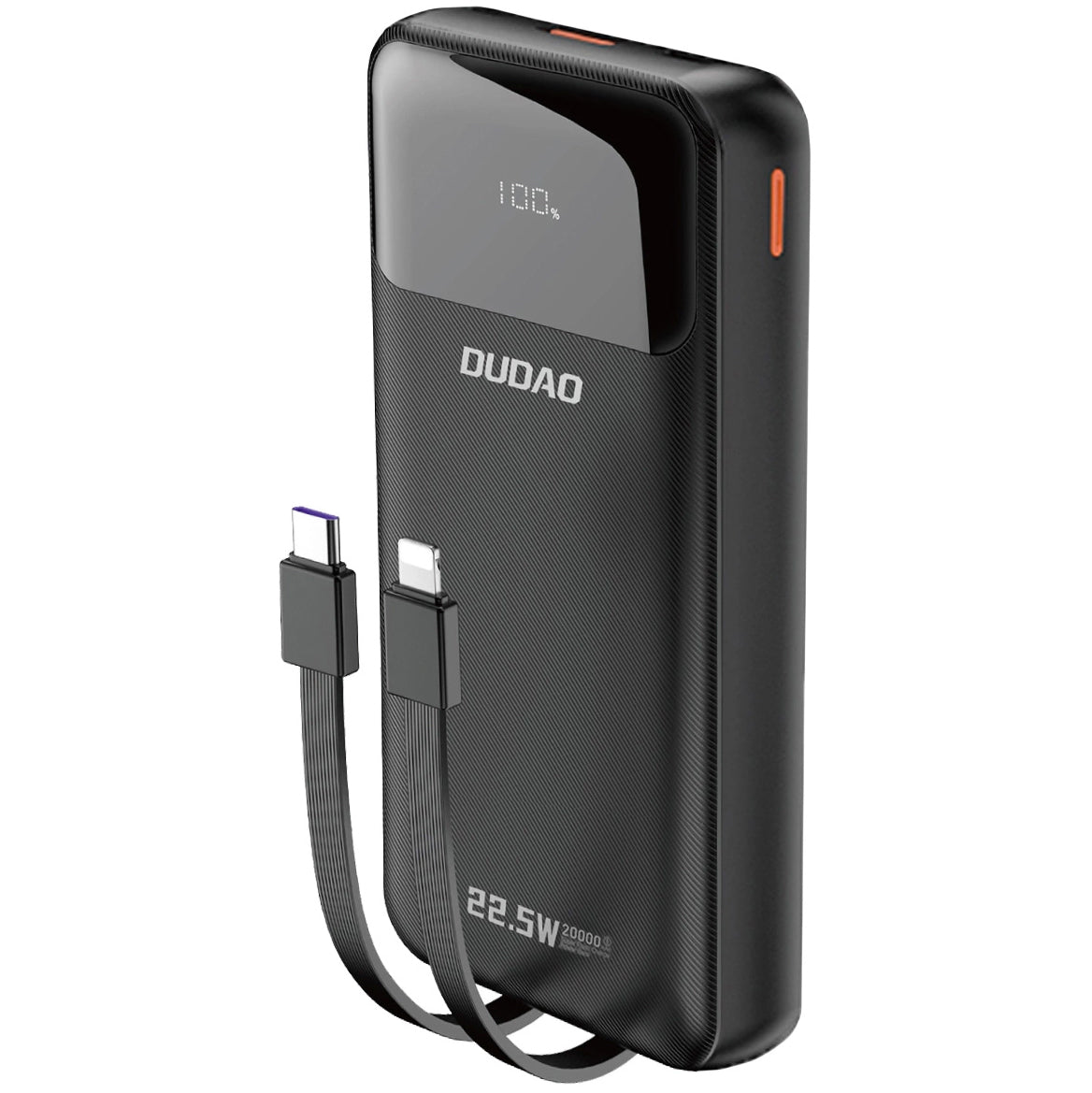 Zunanja baterija Dudao K15Pro, 20000mAh, 22.5W, QC + PD, 1 x Lightning - 1 x USB-A - 2 x USB-C, Črna