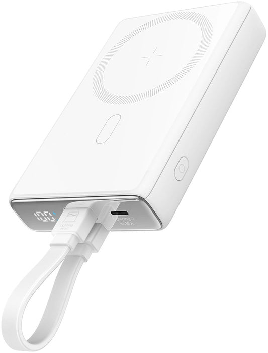 Zunanja baterija Joyroom JR-PBM01, 10000mAh, 20W, QC + PD + FQI, 1 x Lightning - 1 x QI - 1 x USB-C, Bela