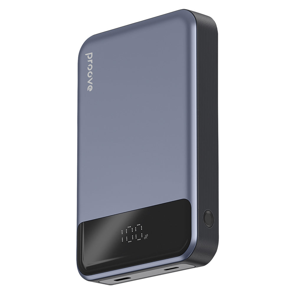 Zunanja baterija Wireless Proove Hoodman, 10000mAh, 20W, PD + FQI, 1 x QI - 1 x USB-C, Siva PBH120010003