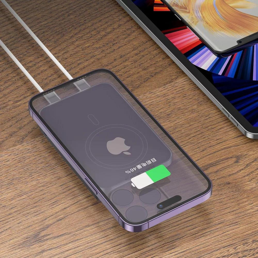 Zunanja baterija Wireless Proove Hoodman, 10000mAh, 20W, PD + FQI, 1 x QI - 1 x USB-C, Siva PBH120010003
