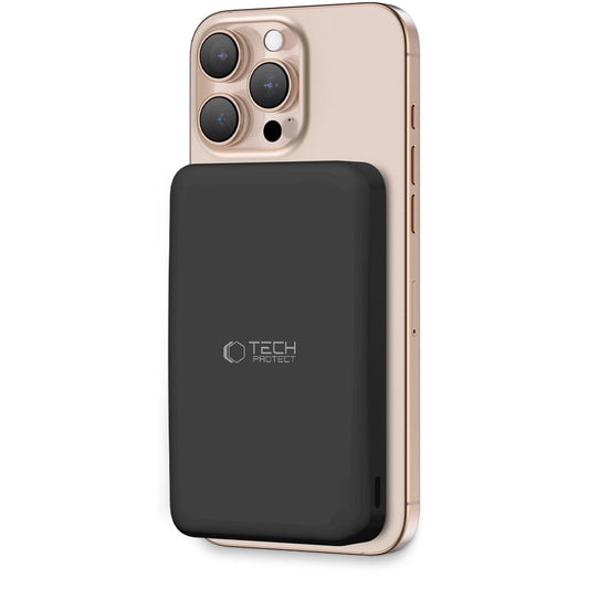 Tech-Protect PB24 LifeMag brezžična zunanja baterija, 10000 mAh, 15 W, PD + FQI, 1 x QI - 1 x USB-A - 1 x USB-C, črna