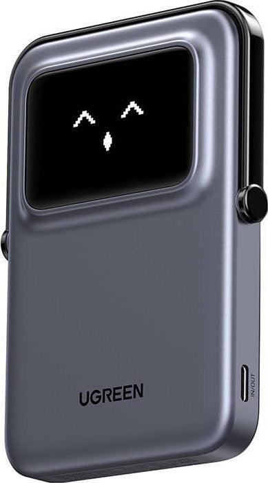 Zunanja baterija UGREEN PB571 Uno, 5000mAh, 20W, PD + FQI, 1 x QI - 1 x USB-C, siva