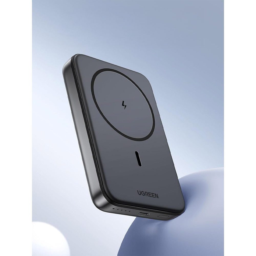 Zunanja brezžična baterija UGREEN PB561, 10000mAh, 20W, PD + FQI, 1 x QI - 1 x USB-C, Črna