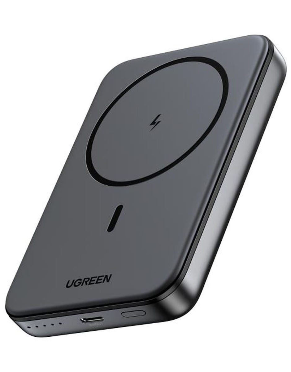 Zunanja brezžična baterija UGREEN PB561, 10000mAh, 20W, PD + FQI, 1 x QI - 1 x USB-C, Črna