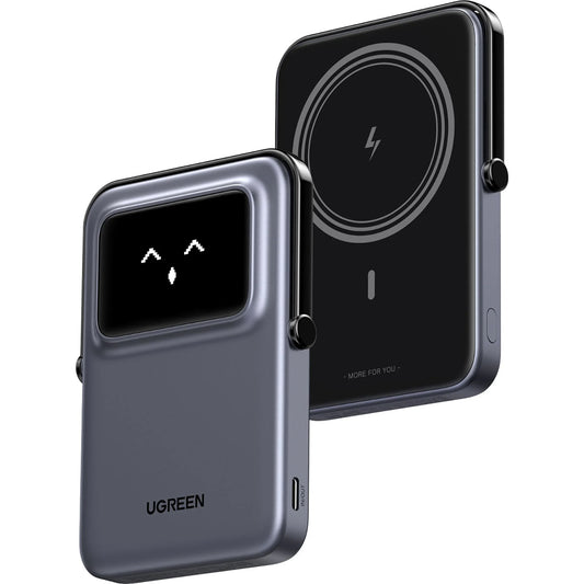 Zunanja baterija UGREEN PB571 Uno, 5000mAh, 20W, PD + FQI, 1 x QI - 1 x USB-C, siva