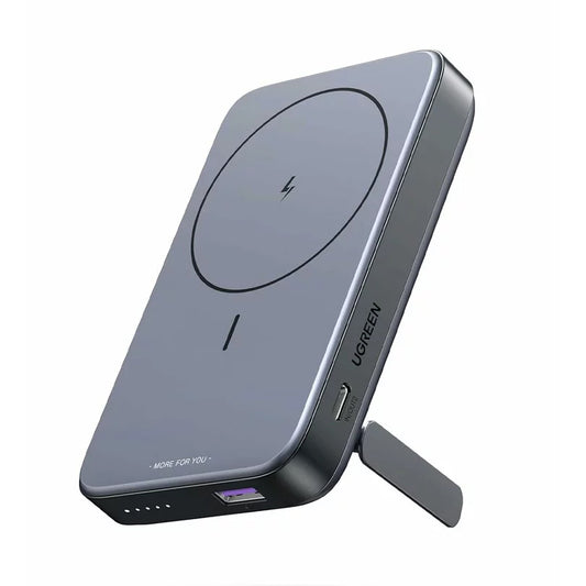 UGREEN PB206 Brezžična zunanja baterija, 10000 mAh, 20 W, QC + PD + FQI, 1 x QI - 1 x USB-A - 1 x USB-C, siva