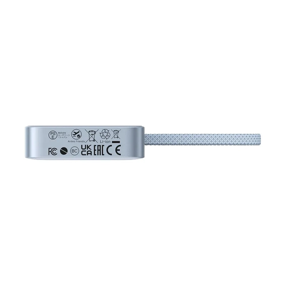 Brezžična zunanja baterija UGREEN MagFlow PB773 (65958B), 10000mAh, 25W, PD + FQI, 1 x QI - 2 x USB-C, modra