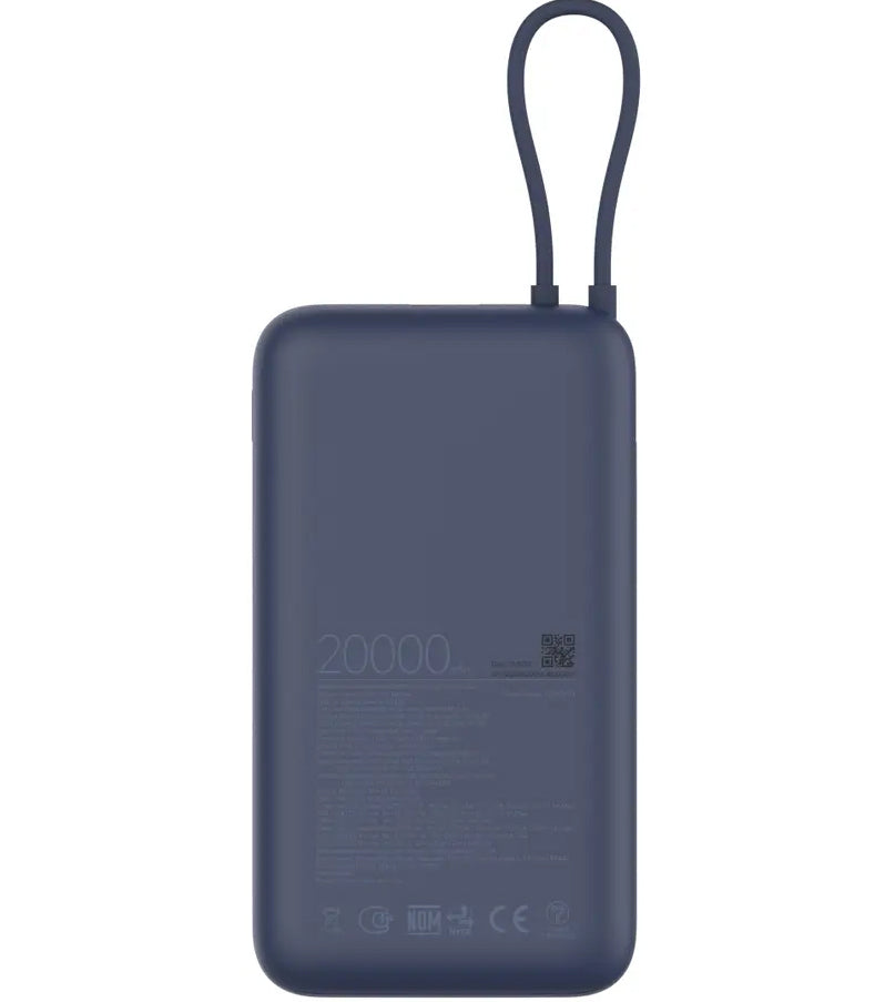 Zunanja baterija Xiaomi, 20000mAh, 33W, QC + PD, 1 x USB-A - 2 x USB-C, Modra BHR8975GL