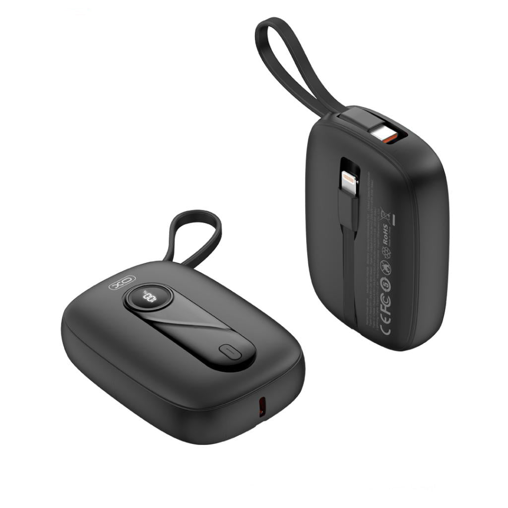 Zunanja baterija XO Design PR246, 10000mAh, 22.5W, PD, 1 x Lightning - 2 x USB-C, Črna