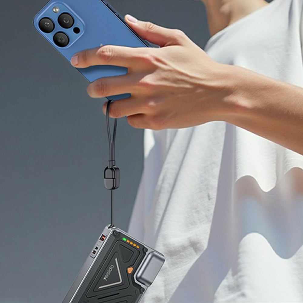 Zunanja baterija Yesido YP89, 10000mAh, 22.5W, QC + PD + FQI, 1 x Lightning - 1 x QI - 1 x USB-A - 1 x USB-C, Siva