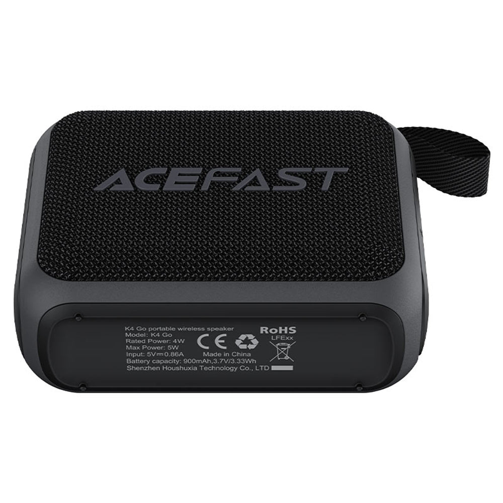 Prenosni Bluetooth zvočnik Acefast K4 Go, 5W, vodoodporen, črn