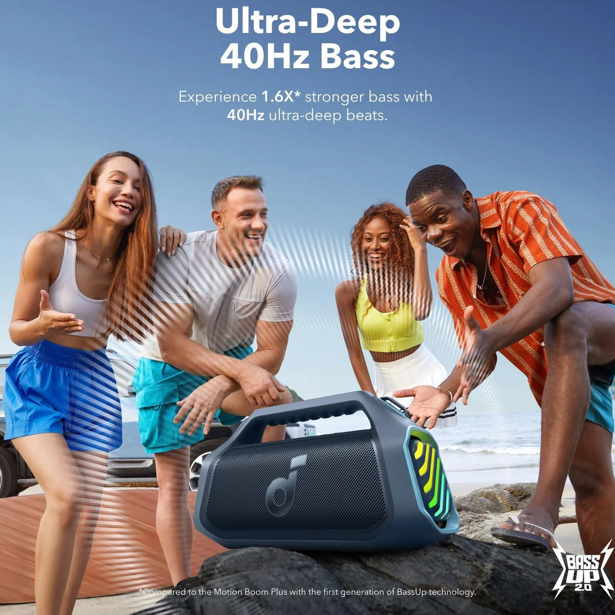 Prenosni Bluetooth zvočnik Anker SoundCore Boom 2 Plus, 140W, TWS, RGB, vodoodporen, modra A3134031