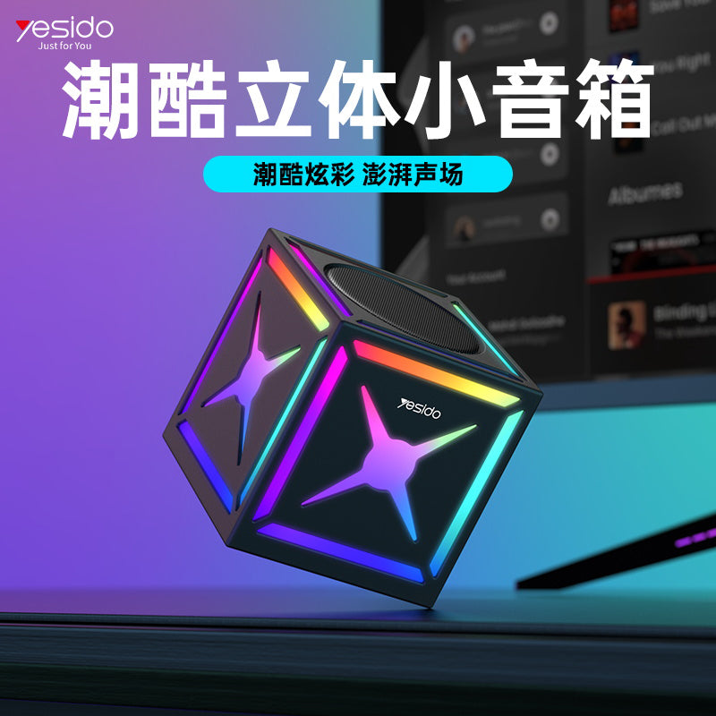 Bluetooth zvočnik Yesido YSW34, 8W, RGB, črn