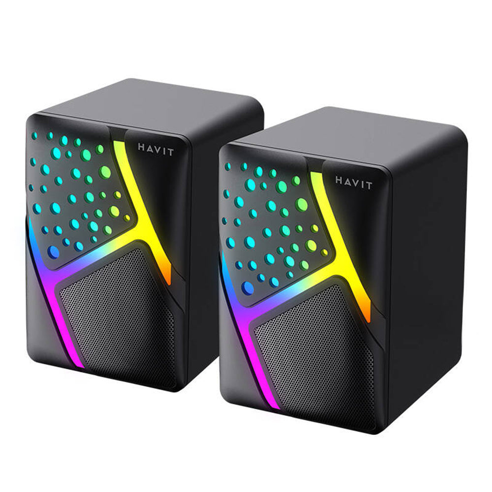 Gaming zvočniki HAVIT SK763, 2 x 3W, RGB, USB-A, črni