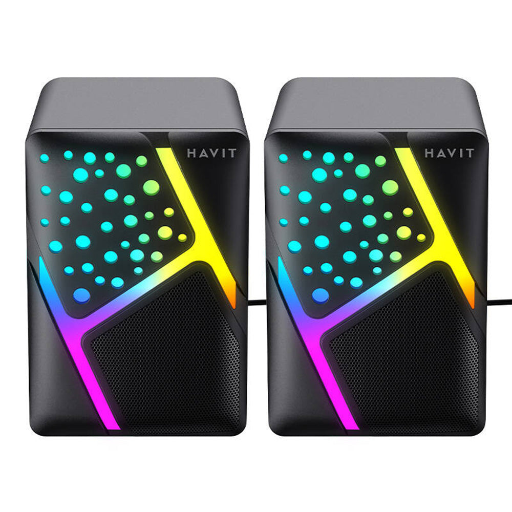 Gaming zvočniki HAVIT SK763, 2 x 3W, RGB, USB-A, črni