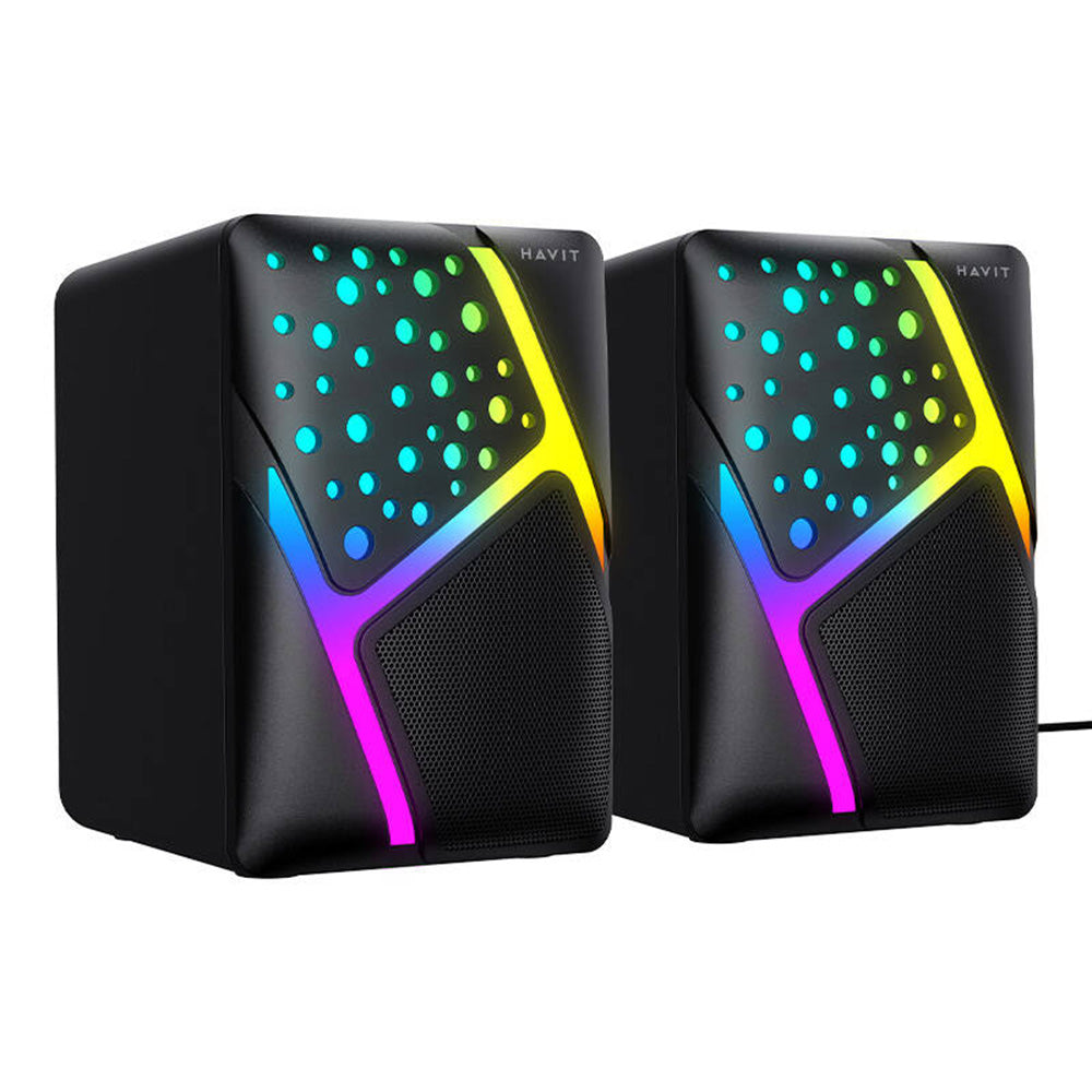 Gaming zvočniki HAVIT SK763, 2 x 3W, RGB, USB-A, črni