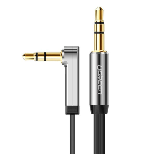 Zvočni kabel 3,5 mm - 3,5 mm UGREEN AV119 kotni, 0,5 m, črn