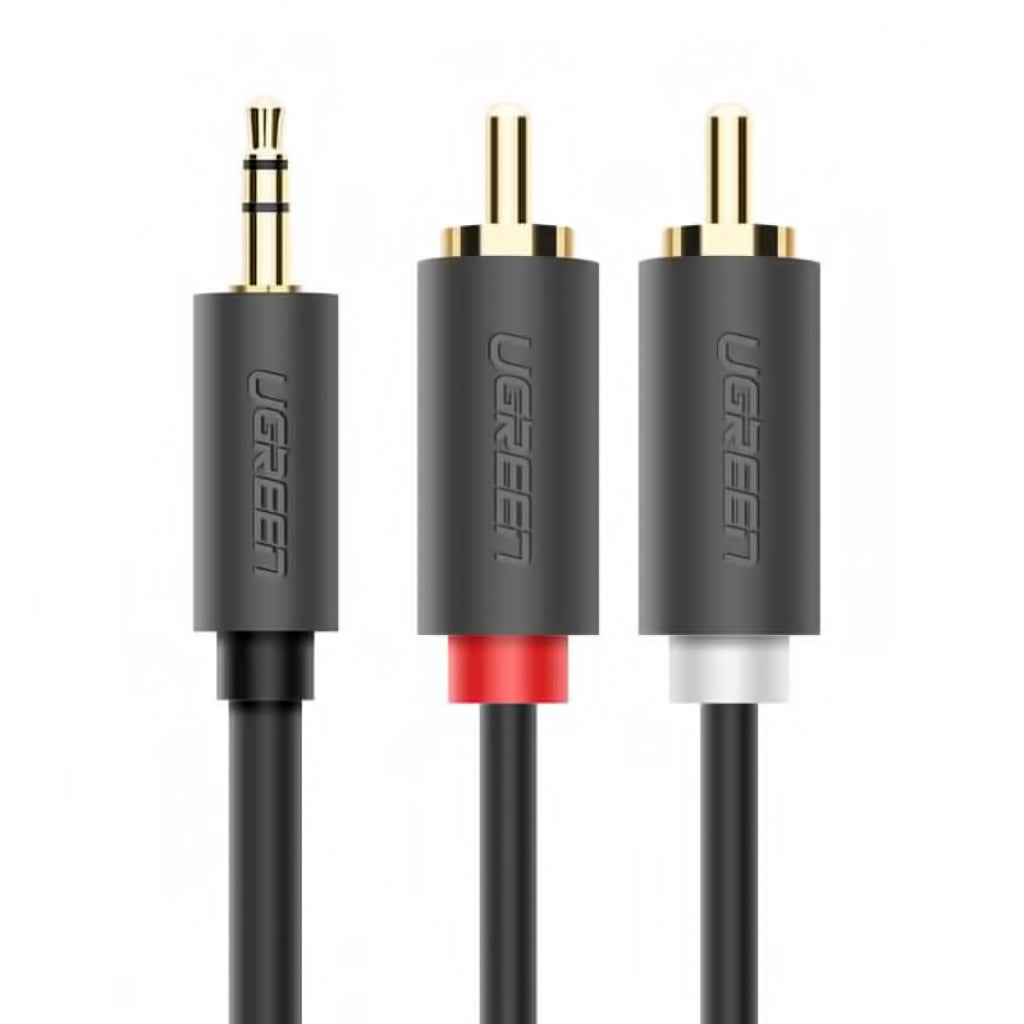 Audio kabel 3.5mm - 2 x RCA UGREEN AV102, 5m, siv