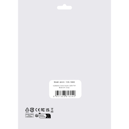 Zvočni kabel 3,5 mm - 3,5 mm UGREEN AV125, 2 m, siva