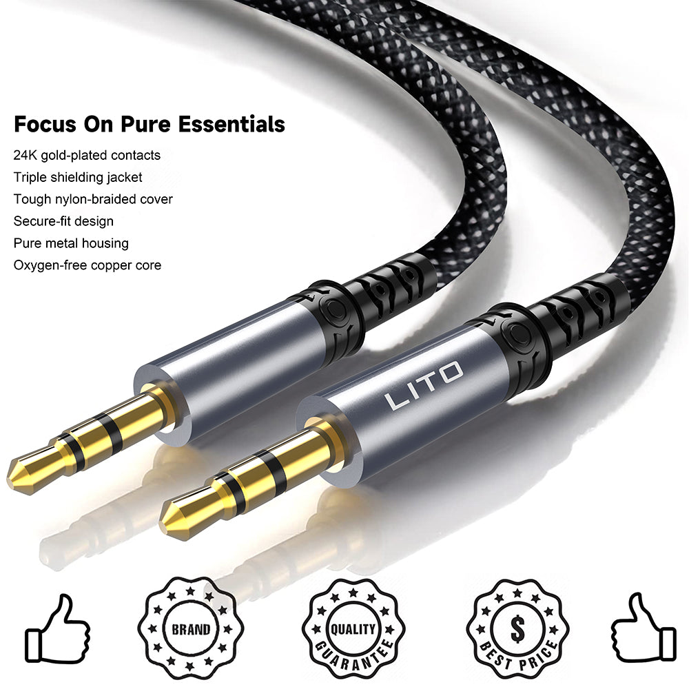 Avdio kabel 3.5mm - 3.5mm Lito LA01D, 1m, črn