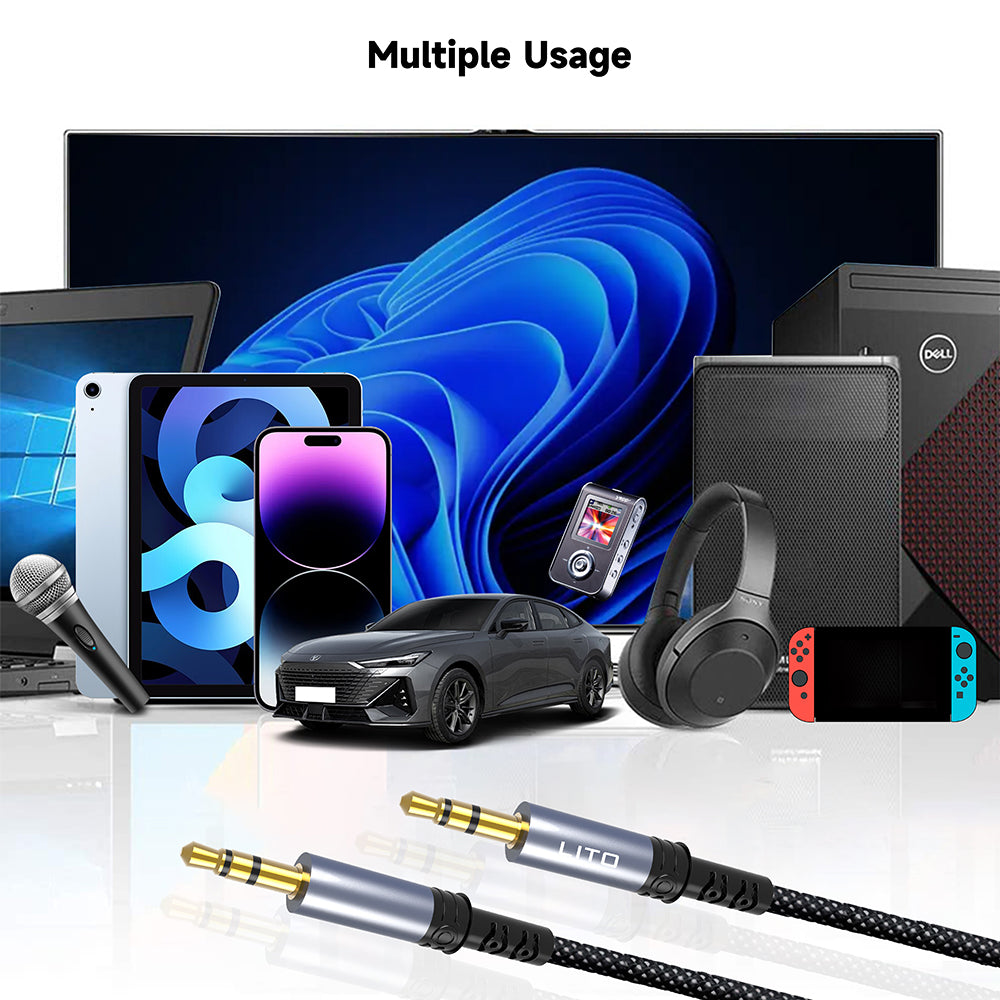 Avdio kabel 3.5mm - 3.5mm Lito LA01D, 1m, črn