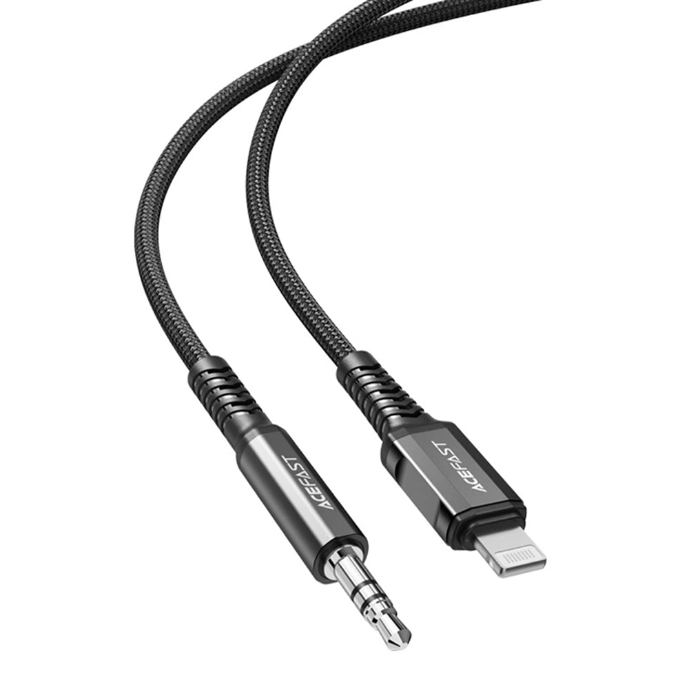 Audio kabel Lightning - 3.5mm Acefast C1-06, 1.2m, črn