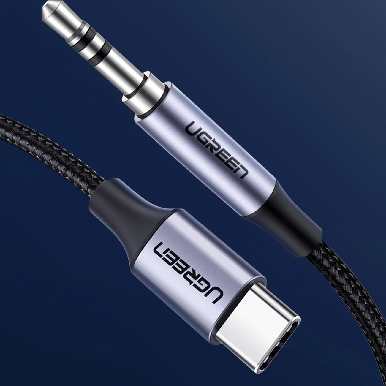 Audio kabel USB-C - 3.5mm UGREEN AV143, 1m, Siv
