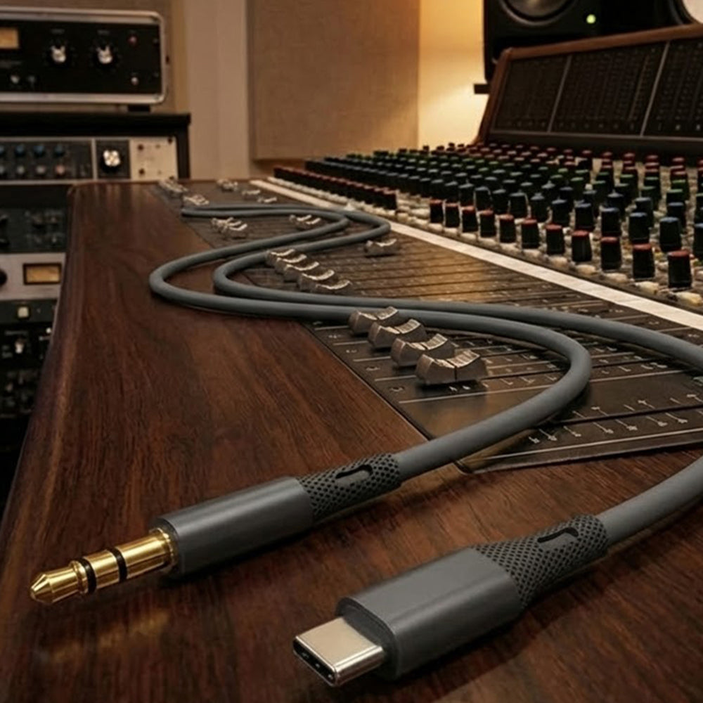Avdio kabel USB-C - 3.5mm Techsuit AC4 SoundFlex, 1m, Siv