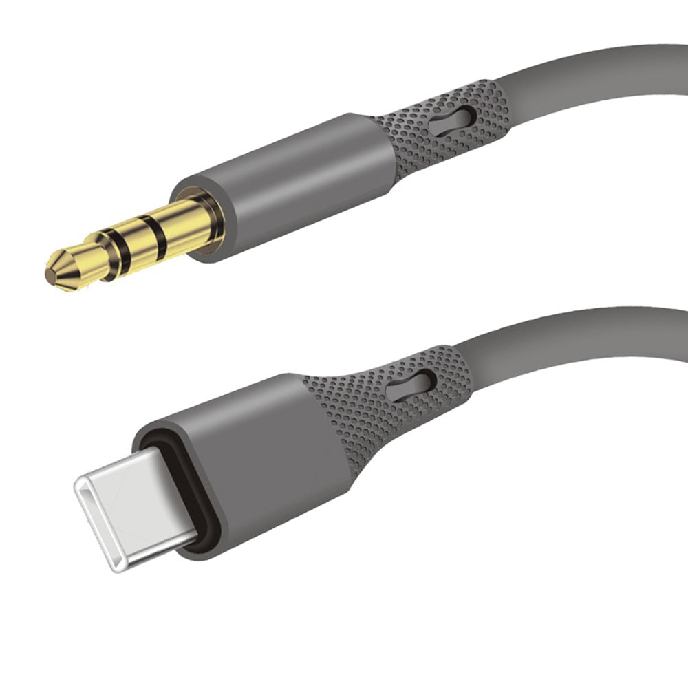 Avdio kabel USB-C - 3.5mm Techsuit AC4 SoundFlex, 1m, Siv